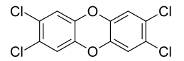 圖2: 2,3,7,8-四氯雙苯環戴奧辛（2,3,7,8-tetrachlorodibenzo-p-dioxin）
